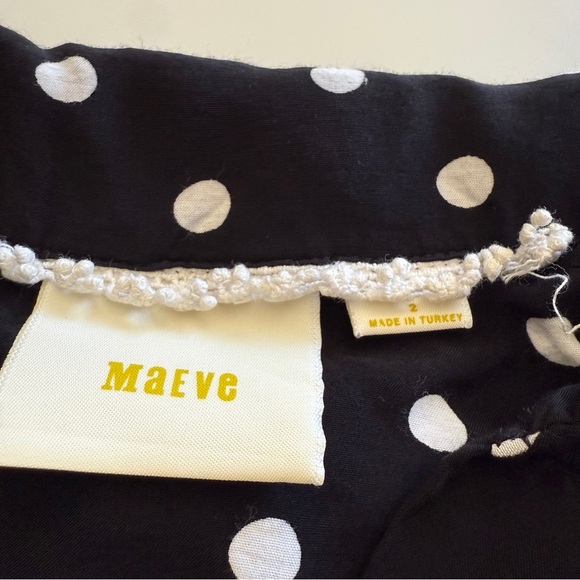 Anthropologie-Maeve-Canna-Polka Dot-Crop Top-Black & White-Flowy Sleeves-Size 2 - Picture 15 of 15